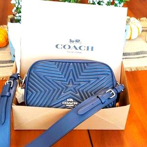 Coach Quilted Star Blue Leather Purse